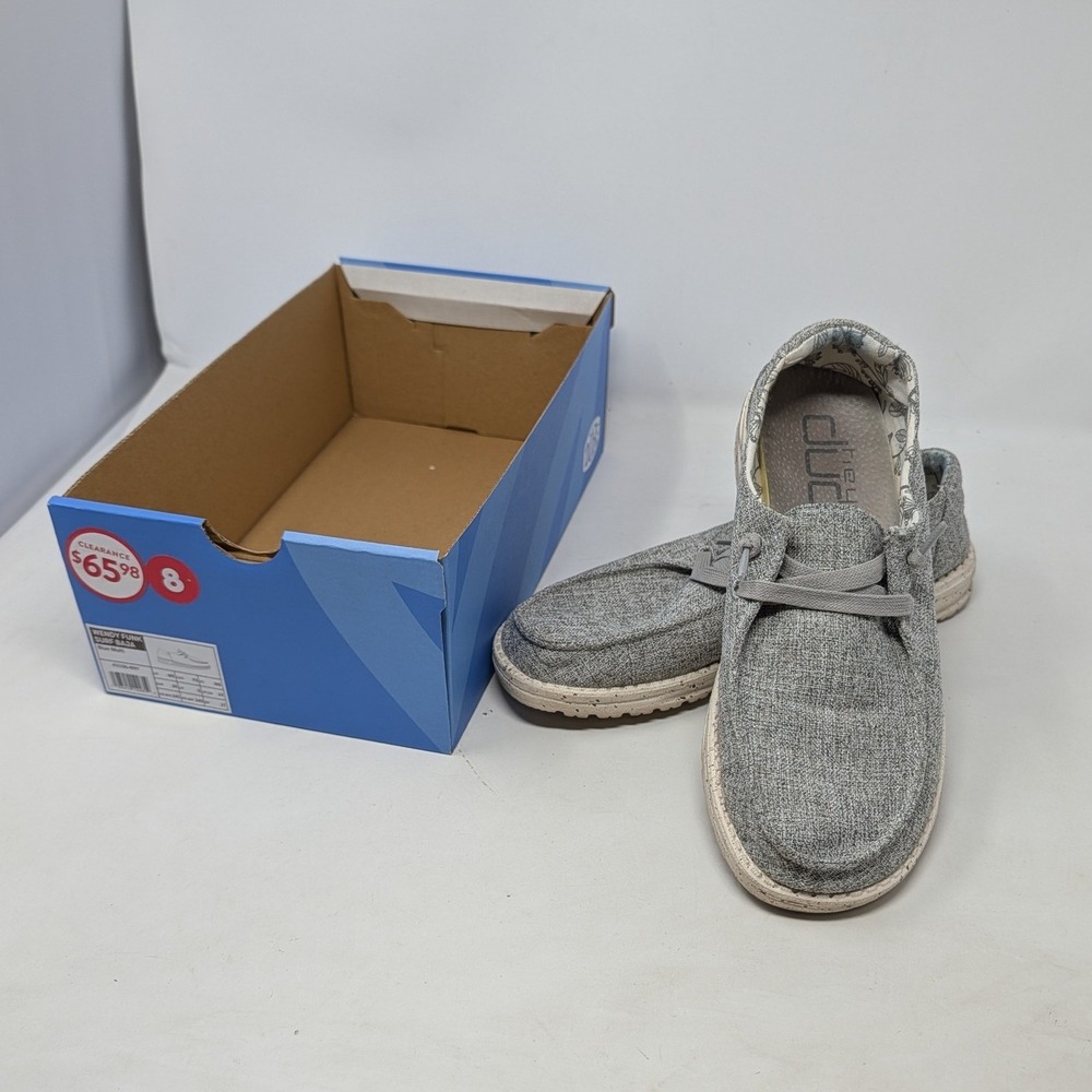 Hey Dude Wendy Funk Surf Baja Blue Multi Linen Loafers 43156-4NY Womens 8